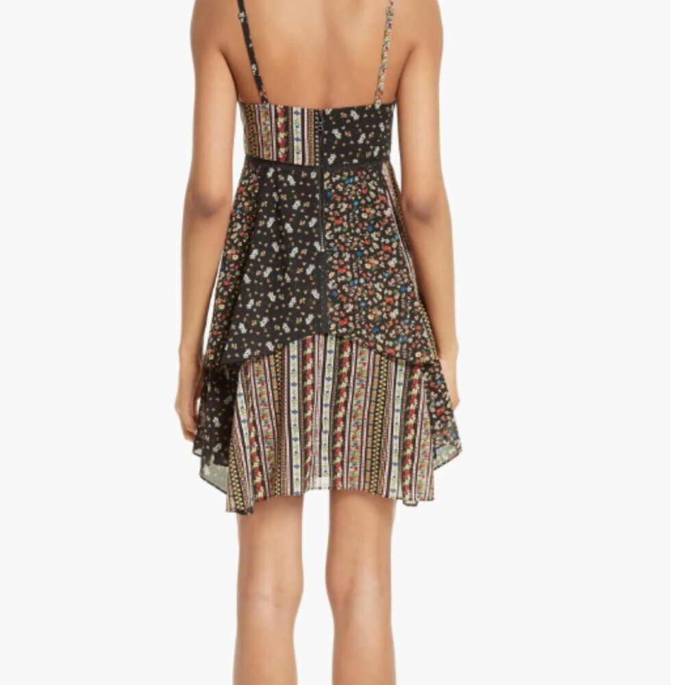 Alice & Olivia Delilah Tiered Floral Print Dress Size 6 - Picture 2 of 14